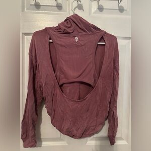 Free people athletic sweatshirt. Cut out back with a hoodie.